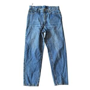LL Bean Upcycled Jeans Cinched Waist Relaxed Straight Leg 30x28